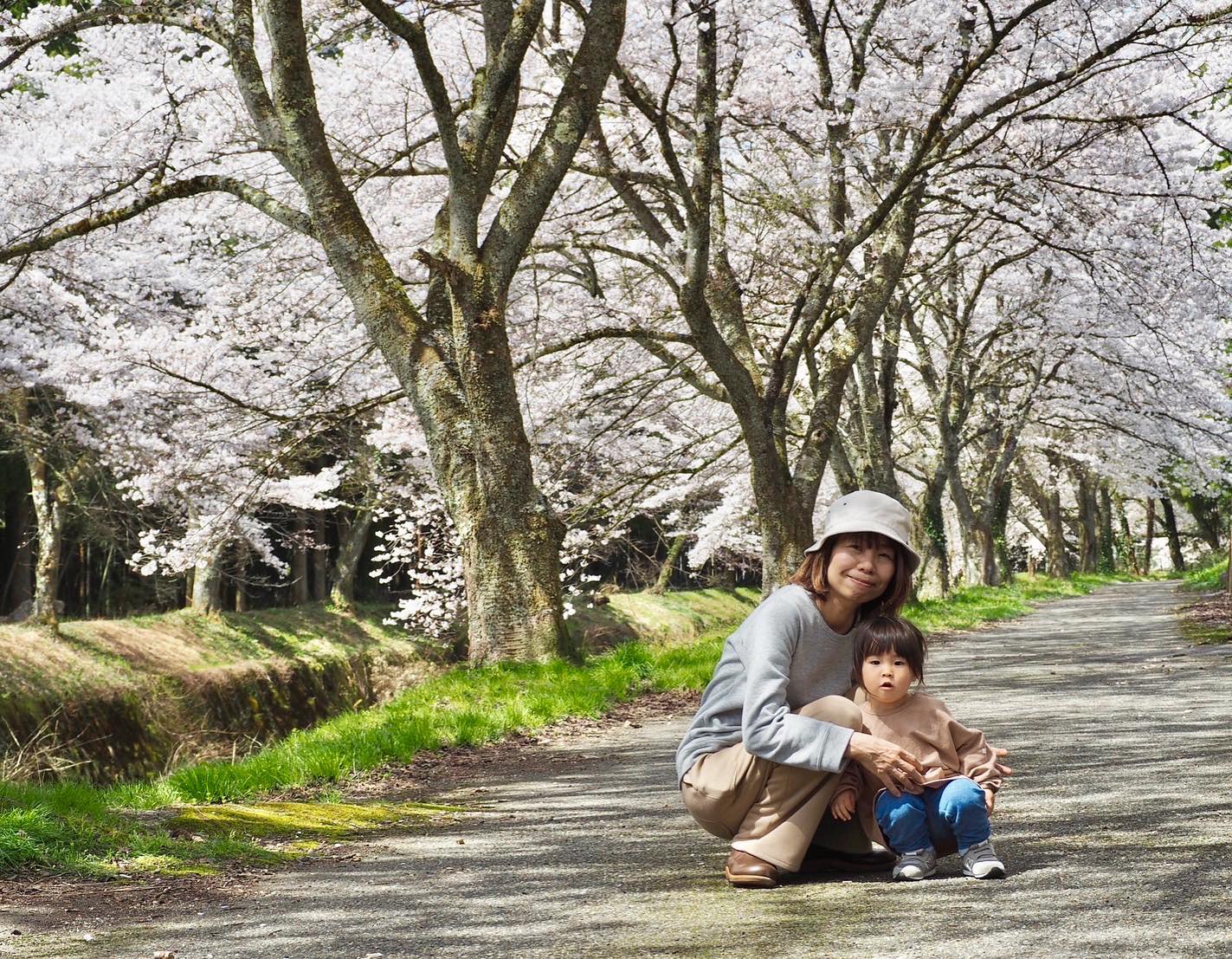 ゆずちゃんと桜と明日はいよいよ入園式だね。ひたすらダッシュで走り回り、全然止まってくれないゆずちゃん。やっとつかまえて、貴重な一枚。誰もいないお気に入りの場所で