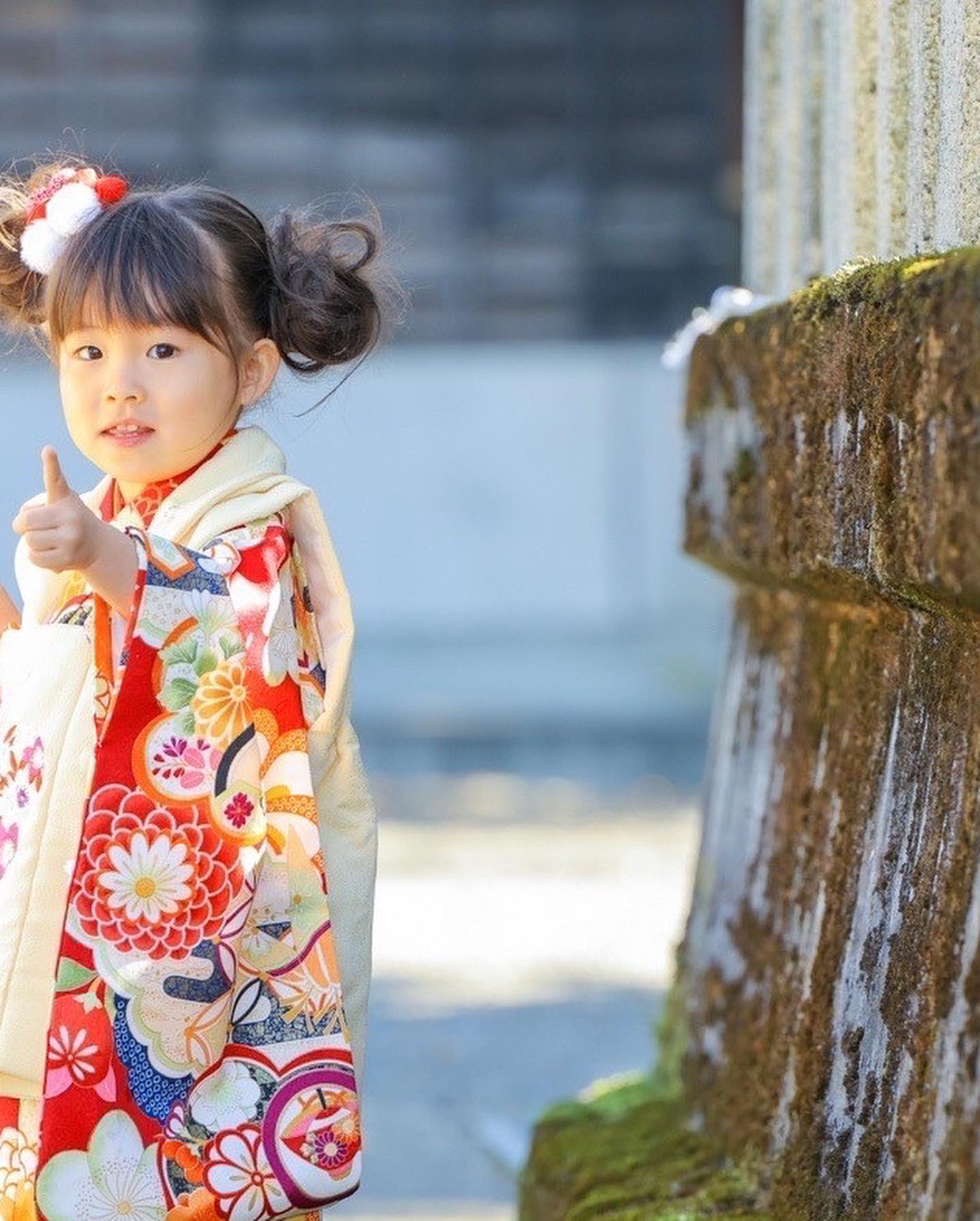 10月26日（水）快晴の良き日に、ゆずちゃん七五三でした🥰2歳9ヶ月、おしゃべりも達者になり、やんちゃで暴れん坊、でもとにかく可愛いこれからも元気ですくすく育ってくれたら、それだけで嬉しいばあばです。この日は、慣れない着物姿で、足袋に草履。でも、皆の期待に応えて、御祈祷も撮影会もすごーく頑張りました。撮影は、うちの娘たちも小さい頃からお世話になってるアオバフォトさんにお願いしました。すてきな写真をありがとうございます